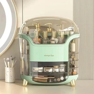 Desktop Makeup Organizer Transparent Jewelry Cosmetic Storage Box - Picture 1 of 8