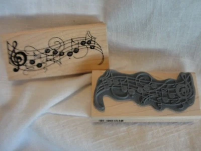 PENTAGRAMA DE MÚSICA - NOTAS MUSICALES - SELLO DE GOMA - MÚSICA ONDULADA ESTAMPADA Foto 1 de 2