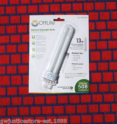 genuine OTT-LITE fluorescent 13w light bulb rechargeable lamp 4 pin 2G7 type F  - Image 1 of 3