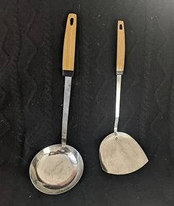 Vintage Flower Rose Stainless Spatula And Ladle Mid-Century Modern - Picture 1 of 10