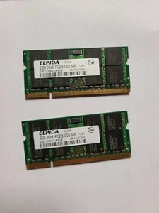 Elpida EBE21UE8ACUA-8G-E Memory 2GB (2Rx8) DDR2 PC2-6400S-666 - (Lot of 2) - Picture 1 of 3