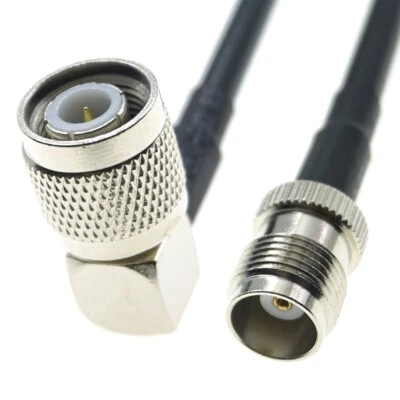 RG58 Cable TNC female jack to TNC male right angle Coaxial Connector Coax lot - Image 1 of 4