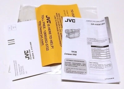 RARE JVC JR-AMX18U COMPACT VHS CAMCORDER VIDEO CAMERA MANUAL DOCUMENTS ONLY 2005 - Image 1 of 3