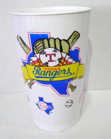 Texas Rangers Plastic Cup Official MLB 1992 Vintage Arlington Stadium Souvenir Cover