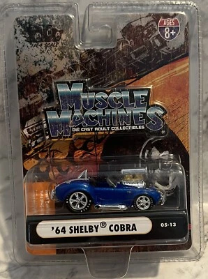 Muscle Machines Blue '64 Shelby Cobra - 720134711510 - 1:64 Die Cast Collectible - Image 1 of 4