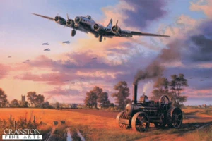Nicolas Trudgian Aviation ART PRINT Heaven Can Wait B-17 Fortress crew signed - Picture 1 of 1