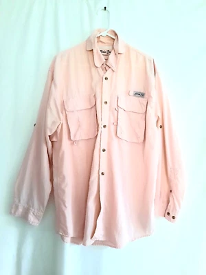 男式大号比米尼湾桃子纽扣衬衫男式服装运动船通风 — 第 1/4 张图片