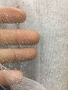 Tela de tul para decoración de eventos con brillo brillante blanco (60 in) Vendido BTY - Imagen 1 de 3