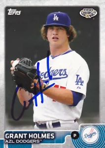 GRANT HOLMES AZL DODGERS SIGNED TOPPS PRO DEBUT BASEBALL CARD ATLANTA BRAVES - Picture 1 of 1
