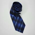 Van Heusen Silk Extra Long Stain Resistant Neck Tie Blue Black Gray 64" X 3.75"