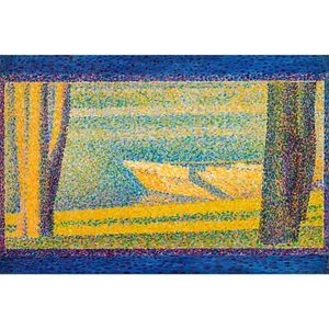 Georges Seurat, Moored Boats and Trees, 1890, Canvas Print, 8" x 12" + Border - Picture 1 of 10