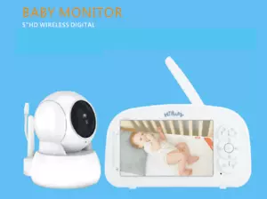 1080P HD Baby Video Camera 2-Way Audio Temperature Monitoring Lullabies 5" - Picture 1 of 8