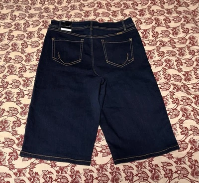 ¡NUEVO CON ETIQUETAS! Capris elásticos lavado oscuro INC INTERNATIONAL CONCEPT talla 16 Foto 1 de 4