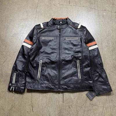 Chaqueta de Motociclista Punk Grunge Clara Gris Cuero Clara De Colección Años 90 Para Hombre Talla XL Foto 1 de 4