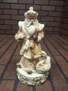 Vintage Santa Claus And Swan Christmas Holiday Decoration Figure 10" - Picture 1 of 6