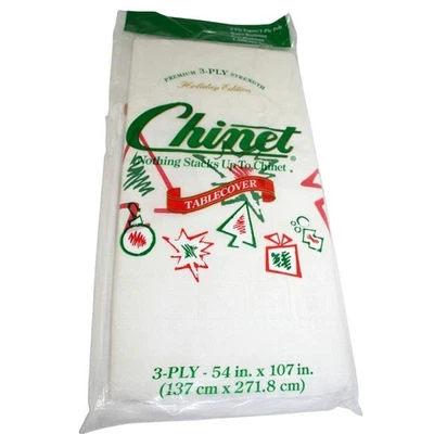 Lot of 5 Chinet Holiday Edition Tablecovers 3-Ply 54x107 Christmas Tablecloths - Image 1 of 4