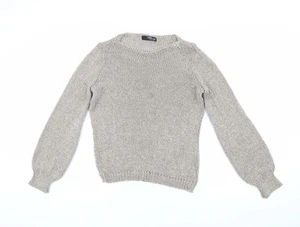 Jane Norman Women’s Beige Open-Knit Jumper Size S - Picture 1 of 12