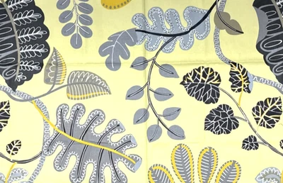 "A New Leaf" Waverly Large Botanical Decor Fabric Yellow Grey Black 1+ Y #27 - Image 1 of 4