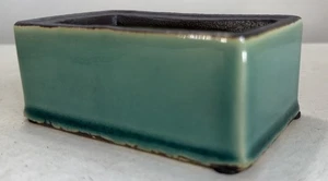 Vintage Glazed Pottery Ceramic Trinket Card Holder Desk Paper Clip Caddy - Picture 1 of 8