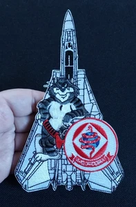 NAVY TOMCAT ~ VF-102 DIAMONDBACKS F-14 Embroidered Iron On Military PATCH - Picture 1 of 5