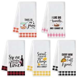 R HORSE Funny Kitchen Dish Towel - 5Pcs Cute Food Theme Kitchen Dishcloth Che... - Picture 1 of 7