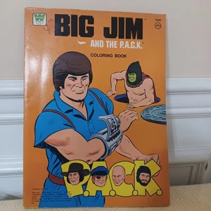 1977 Big Jim&The P.A.C.K. Mattel Coloring Book Vintage Has 2 Pages Written On - Bild 1 von 17