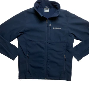 Columbia Jacket Mens M Full Zip Hiking Windbreaker High Collar Fleece - Picture 1 of 12