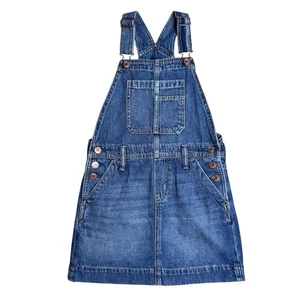 Gap Kids Denim Overall Dress Girls S 6-7 Blue Classic Jean Skirt Pockets Casual - Picture 1 of 10