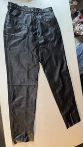 Harley Davidson Genuine Leather Pants Rn103819 Ca03402 Womens Size 14 - Picture 1 of 20