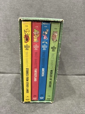 1965 The Wonderful Worlds of Walt Disney 4 Book Boxed Set Golden Press Vintage - Image 1 of 4
