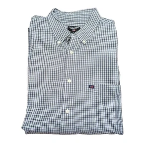 Ralph Lauren Jeans Co Plaid Button-Down Short Sleeve Shirt White Blue Size XL - Picture 1 of 5