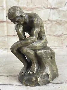 Elegant Bronze Marmor Basis Statue Rodin `S The Denker Skulptur Kunstwerk Nr. - Bild 1 von 7