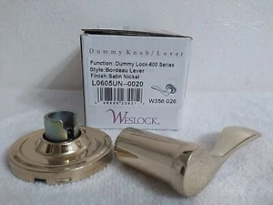 Weslock Satin Nickel Right or left Hand Dummy Lock Bordeau Door Lever 600 Series - Picture 1 of 6