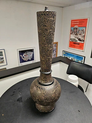 Antigua lámpara turca de latón esmaltado de los años 30 rara Foto 1 de 4