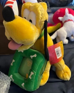 PLUTO : DISNEY STORE EXCLUSIVE Mickey Mouses Dog Soft Toy Plush With Photo Frame - Picture 1 of 4