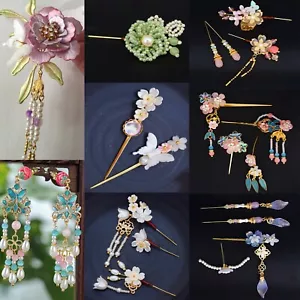 For 1/3 1/4MSD MDD BJD Doll Headwear Hair Pin Flowers Hair Beads Tassels Floral - Picture 1 of 23