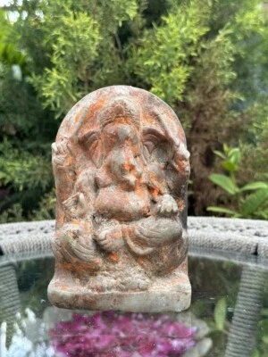 Antique 1700's Marble Stone Hand Carved Temple Hindu God Ganesha Statue - Imagem 1 de 4