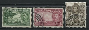 Cayman Islands KGVI 1938  2/, 5/, and 10/ used - Picture 1 of 1