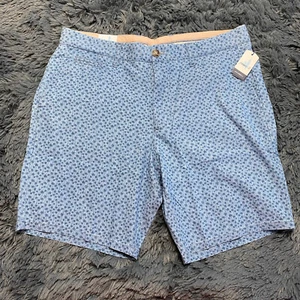 Johnnie O Mens Indigo Blue Palm Tree Print 8” Casual Shorts Aloha Beach Sz 33 - Picture 1 of 5