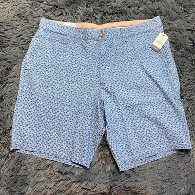 Pantalones Cortos Johnnie O Para Hombres Teñidos de Índigo Azul Estampado de Palmera 8” Tema de Playa Talla 32 Nuevos con Etiquetas Foto 1 de 4