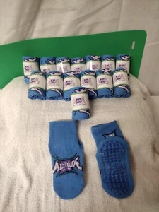 Trampoline Socks / Pack of 15 / Size Toddler/ Non-Slip Grip Bottom/ Blue - Picture 1 of 8