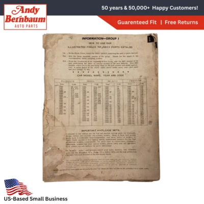 1958 Dodge Chrysler Plymouth Desoto Illustrated Dedo Punta Índice Partes Catalog - Imagen 1 de 4