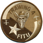 4" Navy Fitu Training Wing 4 Squadron Brown Tan Round Military Embroidered Patch