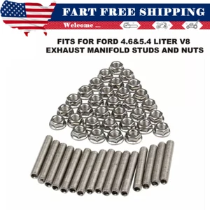 Stainless Steel Bolts Exhaust Manifold Header Stud Kit For Ford F150 4.6/5.4L V8 - Picture 1 of 9