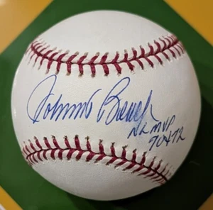 Johnny Bench NL MVP 70 72 Insc OMLB Baseball JSA LOA - Picture 1 of 5