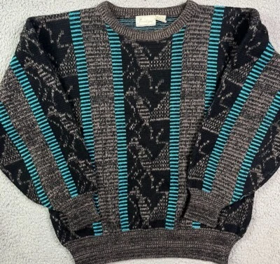 Vintage 90s Personal Image Geometric Grandpa Sweater Acrylic Multicolor Size L - Image 1 of 4
