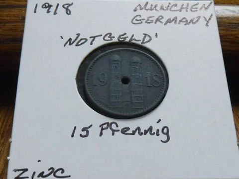 1918 Munchen Germany - 15 Pfennig "Notgeld" Cover