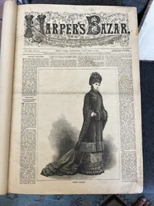 1878 Bound Harper’s Bazar Magazine VOL XI-No.1 Jan 5th 1878-Dec 28 1878 - Picture 1 of 12