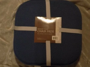2 pc Memory Foam Chair Pads Non-Slip Backing Soft Comfortable Cushion NEW! - Picture 1 of 2