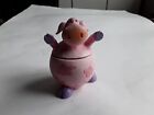 Ceramic Pink, Purple Pig Trinket Pot With  Lid. New. Height 3